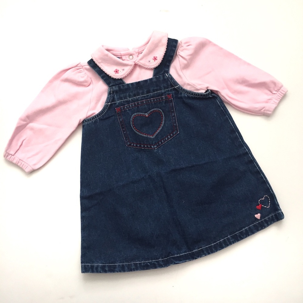 💕GAP BABY GIRL DENIM DRESS JUMPER